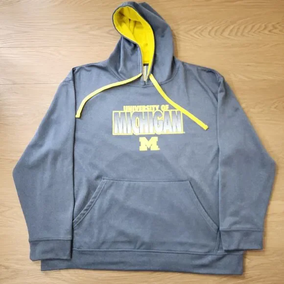 University Of Michigan Wolverines MU Hoodie Mens XL Pullover Sweatshirt Pro Edge - Picture 11 of 12